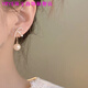 YRYE gold store model 999 sterling silver pure silver bow freshwater pearl earrings new French square round face trendy earrings bow pearl tassel earrings