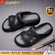 NEWMDER slippers for men wearing high-value summer breathable 2025 new thick sole and flip-flop soft-soled sandals for men high-end black (spot speed) 38 (240mm)