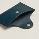 Hermes Hermes Kartenbeutel für Männer und Frauen Neue Stil Ilias Kartenclip Calf Leder Palladium Snap Credit Card Cover braun dunkelblau