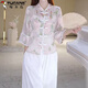 
Woodpecker (TUCANO) 2025 summer new Chinese style sunscreen jacket for women retro elegant age-reducing versatile casual button top White S