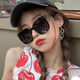 [Neu] Koreanische Version der trendigen Sonnenbrille für Frauen im Internet mit großen Gesichtern, Schlank und Temperament, Sonnenbrille für Männer und Frauen, große Rahmen für Sonnenschutz und Lichtschutz [Beige-Stil] 1 Paar ultra-caus-verbesserter [UV-Sonnenbrille]