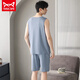 Catman Miiow Mend's Modal Pajamas Summer Shevel Shews Suit Vest Occasiter Loose Home Costume Short Mancheve Outdoor NS 9207 L 100-120JIN [Jin est égal à 0,5 kg]