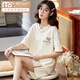 Modal pajamas for women summer cotton cute thin short-sleeved pants students two-piece suit spring and autumn large size loose home clothes apricot GXT6630 picture color M (recommended 75-95Jin Jin equals 0.5 kg)