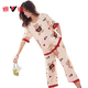 雅鹿新款睡衣女2025夏季纯棉短袖七分裤薄款可外穿卡通家居服套装 七分裤679巴比熊套装D M 女75-95斤左右
