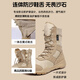 Professionelle High-Top-Wanderschuhe im Freien atmungsaktive Wanderschuhe Wanderschuhe Reißverschluss Kämpfe wasserdicht und nicht rutsch für Frauen, leichte und weiche Sohle für Frauen, Sandfarbe (Canvas Reißverschluss) der gleiche Stil für Männer und Frauen, 37 Lederschuhe, eine Größe, die größer als Sportschuhe ist