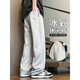LA Hailan Home HLA same new wide-leg sports pants for boys straight loose long trousers 2025 Summer Father 9901 Light Gray M [90-110Jin[Jin equals 0.5 kg]]