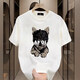 BPSO European und American Trendy Summer Pure Cotton Kurzärmer T-Shirt 2025 Neues T-Shirt Lose großes Paar Outfit Herren halbärmelig V691 Black S