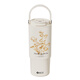 Xingze Thermal Cup Large Capacity Ice Ba Cup Big Mac Cup Car Water Cup Ceramic Inner Boat Straw Cup New Model 880ML Wind Chime White [Ceramic Covered Inner Boat]