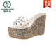 Girl de carpintería de pájaros carpinteros sandalias de tacón súper 11 plataforma impermeable