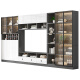 Yilangde JiangyUyuyuan Gabinete de televisión Gabinete de pared Gabinete integrado de almacenamiento de madera sólida Customización del gabinete de almacenamiento [Jianyuyuan] 14380*210*35cm