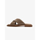 
Le saunda (le saunda) [soft bread] summer new genuine leather flat solid color sheepskin wears one-line sandals women's shoes 12801 white WTK 35