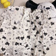 
S.SOFEA women's spring and autumn cute cartoon plaid cloud cotton pajamas home clothes set can be worn outside 826# pink plaid dog 170 M