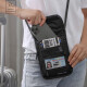 Enbaole RFID Passport antirrobo y bolsa de almacenamiento de identificación para viajar con una bolsa de teléfono móvil Crossbody Bolsa de bolsillo de bolsillo Negro se puede inclinar