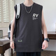 Aoxuanjue vest men's summer men's round neck sleeveless quick-drying high-end trendy brand vest casual sweatshirt t men's clothes 1708 black XL suggests 110-130Jin [Jin equals 0.5 kg]