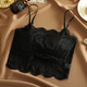 ZOCI beautiful back underwear women's anti-exposure with padded lace tube top gathered chest camisole women's thin sexy underwear black one size (80---115Jin Jin equals 0.5 kg)