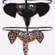 Men's leopard print thong men's U-convex comfortable elephant trunk mesh underwear elephant pants bag ultra-thin sexy belt set T pants leopard print one size
