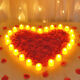 Anniversary surprise, romantic scene decoration, Valentine's Day confession, proposal candle, petal background arrangement in the bedroom, electronic candle light, 24 pieces, 100 pieces of free petals