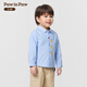 PawinPaw cartoon bear children's clothing 25th autumn and winter new baby boy loose solid color shirt casual and comfortable Blue blue/50 90