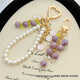 Suntomoon Exquisites Glaslöckchen der Talblume einfache Mädchen Herz Perle Kette Schlüsselbund Custom Letters Student Best Freundes Bag Anhänger weißer Lilie des Tals - Türschnalle
