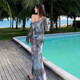 
Bikini swimsuit women's 2025 new split four-piece long skirt sexy European and American slim fit and slim soaking hot spring vacation tie dyeing (four-piece swimsuit set) L (100-110)