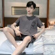 yookdd男士睡衣2024新款纯棉短袖短裤薄款夏季休闲款两件套家居服大码 9928# L [建议100-120斤]