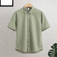 ZoSqueeg men's linen short-sleeved shirt summer linen youth summer loose casual cotton linen shirt men's clothing white M86 2XL