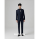 BusyCon Suit's Men's Blue Korean Style Slim Business Casual Formal Suit Professional Suit Robe de mariée Robe de mariée trois pièces Bleu encre (haut + chemise noire à trois toof + pantalon) 50 Poids de référence 135-145 Jin [Jin est égal à 0,5 kg]