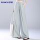 Luo Meng natural linen wide-leg pants for women, high-end summer thin, breathable, drapey, high-waisted, straight, all-match floor mopping pants.