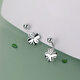 RSRDDY Old Phoenix 9999 sterling silver earrings four-leaf clover women's silver temperament sweet screw-buckle earrings for girls sterling silver four-leaf clover earrings Lao Fengxiang same style 2.99g limited time sale