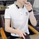 
Playboy short-sleeved T-shirt men's trend 2025 new summer lapel polo shirt ice-sensing half-sleeved summer fashion brand-length top F9226 black M 165