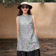 Blume Schatten Yaoyao Guoyi Retro Jacquard Seidenhülsen und Frauen für Frauen verbessert chinesische Stil, die schrägige Plattenseite mit mittlerer Länge mit mittlerem Pferd Clip F50827 Green Simple s