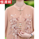 恒源祥胖妈妈夏装旗袍连衣裙子夏季雪纺裙子大码2025新款中年女夏款气质 6629粉色 藕粉 XL 建议115斤以内