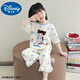 Disney baby girls pajamas new ice silk thin summer children's cartoon 7-quarter sleeve Nezha home clothes baby girl air conditioning clothes off white 110 Recommended 100-110cm2-3 years old cm