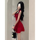 
Jinbingsheng retro style suspender dress new pure desire dress red high-end niche temperament waist-hugging short skirt Burgundy [upgraded waist-hugging style] M [Suggested 95-105Jin [Jin equals 0.5 kg]]