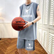Ran Yilans gleiches Sommer-ärmelloses Hemd für Jungen, Junior- und Senior High School-Schüler Basketballanzüge, Big Children's Sports Weste Shorts 6636 Dunkelgrau Weste + Shorts Quality Assurance XL 120-140jin [Jin gleich 0,5 kg]
