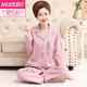 Modal brand mother pajamas for women in spring and autumn style Xinjiang cotton large-size thin long-sleeved middle-aged and elderly home clothing set summer XE-2687 2XL [Suggested weight: 140-160Jin [Jin equals 0.5 kg]]