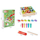SANGTY children's fishing magnetic toys early education games intelligence boys and girls magnetic set three-dimensional fish box wooden honeycomb insect catching game (solid wood thickness)