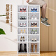 Quality thickened transparent shoe box installation-free shoe box storage box transparent shoe cabinet for home use double row double door-6 layers-12 pairs of shoes magnetic opening lid