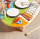 Jishi 25 Kindertrommelspielzeug Percussion Instrumente Multifunktional Montessori Wind Chimäre Drum Schlägen der Musikstation Bildungsschatz Wind Chimäre Trommel