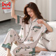 Catman pajamas for women in summer 2024 new cardigan design for easy wearing and taking off pure cotton fabric skin-friendly and comfortable home clothes for women 702 2XL Recommended weight 135-155Jin [Jin equals 0.5 kg]