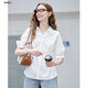 Baitu betu women's clothing 2025 summer new shirt lazy versatile and versatile not easy to wrinkle irregular top for women 2507T24 white M