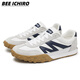 Bee Ichiro Herren lässige Lederschuhe Herbst Leder ein Fuß faules Geschäft lässig Soft Leder Soft Sohle Bohnenschuhe Herrenschuhe TX9925 Schwarz und Weiß (Sportgröße) 38