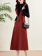 
TJQ ​​luxury high-end brand knitted dress for women 2025 autumn new style with coat base shirt vest skirt Red M [recommended 105Jin [Jin equals 0.5 kg]]