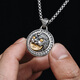 Mingyang Decorative Sea gold coin can be rotated 925 sterling silver Pixiu necklace men's medal pendant high-end original accessories gift Pixiu pendant + silver chain 55cm