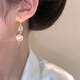 Pearl earrings, long earrings, pearl tassel earrings for women, 2025 new style, trendy, light and luxurious, gold pearl tassel earrings