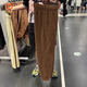 Nike (Nike) Hosen Frauenhose 2025 Frühling Neue Sporthose Fleece warme lässige Hosen Windschutz loser Hoodies HQ4877-259 Überraschung Kakaofarbe Fleece XS