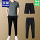Camiseta de manga corta de Romon para hombres Reduck Round Casual Sports Traje transpirable de dos piezas Summer 2025 Nuevo pantalones Traje de pantalones cortos grises 13601 M 165