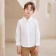 Children's shirt short-sleeved boys and girls white shirt thin solid color medium and large children's performance school uniform long-sleeved children's shirt white 140