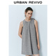UR2025 Autumn New Women's Casual Cashered Lace-Up Corto sin mangas, Uyu750091 Black Plaid XL