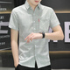 [Código roto para recoger la ganga] 2025 Camisa nueva Summer Summer Ultra-Dino Camisa a cuadros de manga corta Casual 844 Green 2xl 134-146Jin [Jin equivale a 0.5 kg]